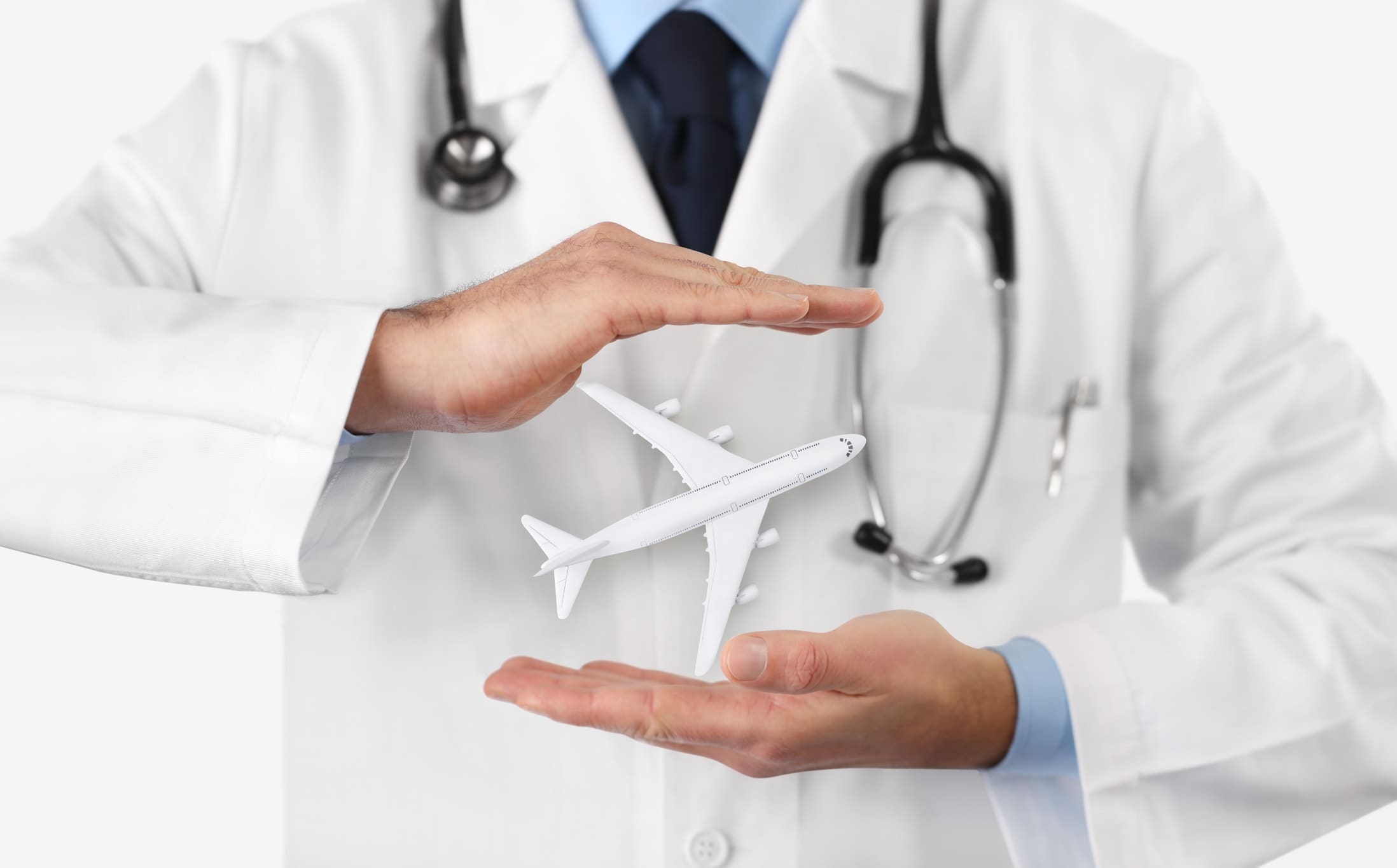 Arzt und Flugzeug